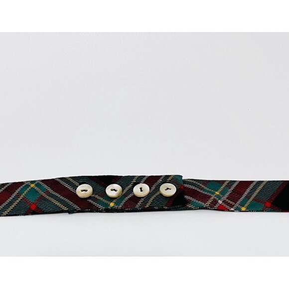 Carrot And Gibbs Green Tartan Plaid  100% Silk USA Bow Tie Multi Color Handmade - Picture 3 of 4